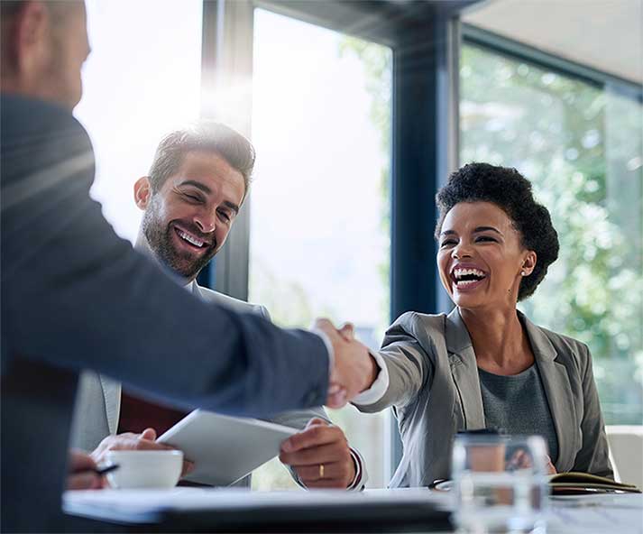 Brokers shaking hands